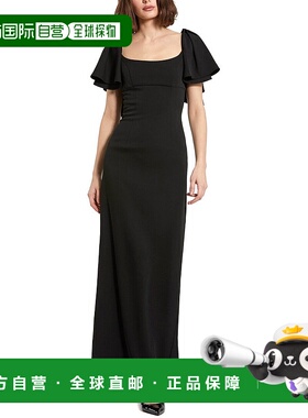 自营 Mac Duggal 绉纱礼服 - 黑色 连衣裙 美国奥莱直发