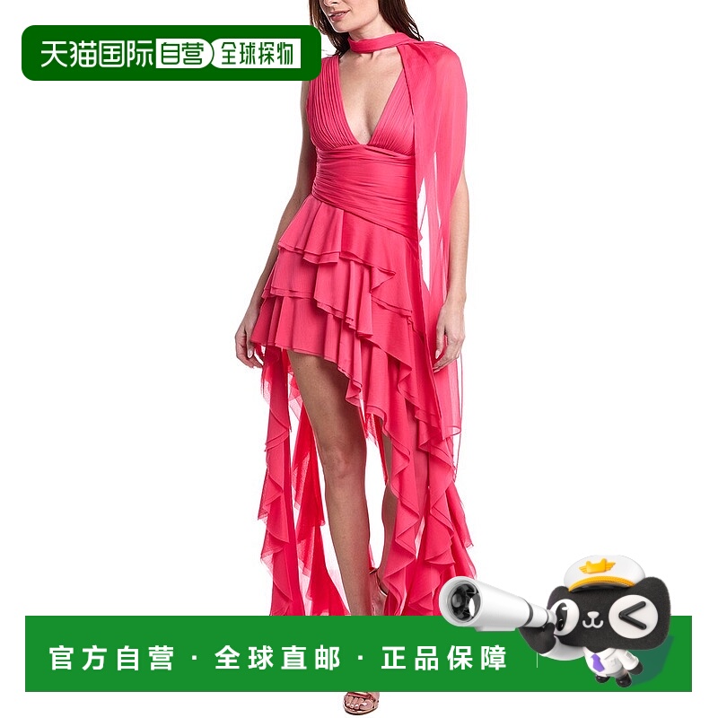 自营alice + olivia Holly Asymmetrical Ruffle Maxi Dress - re