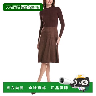 Neck Funnel Midi Dress 美国奥莱直发 自营T brown Tahari