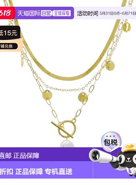 自营adornia14k Gold Plated Pearl and 3-Layer Necklace - whit