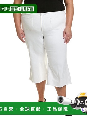 自营NYDJ Plus Patchie大号阔腿七分裤光学白色牛仔裤-白色 美国