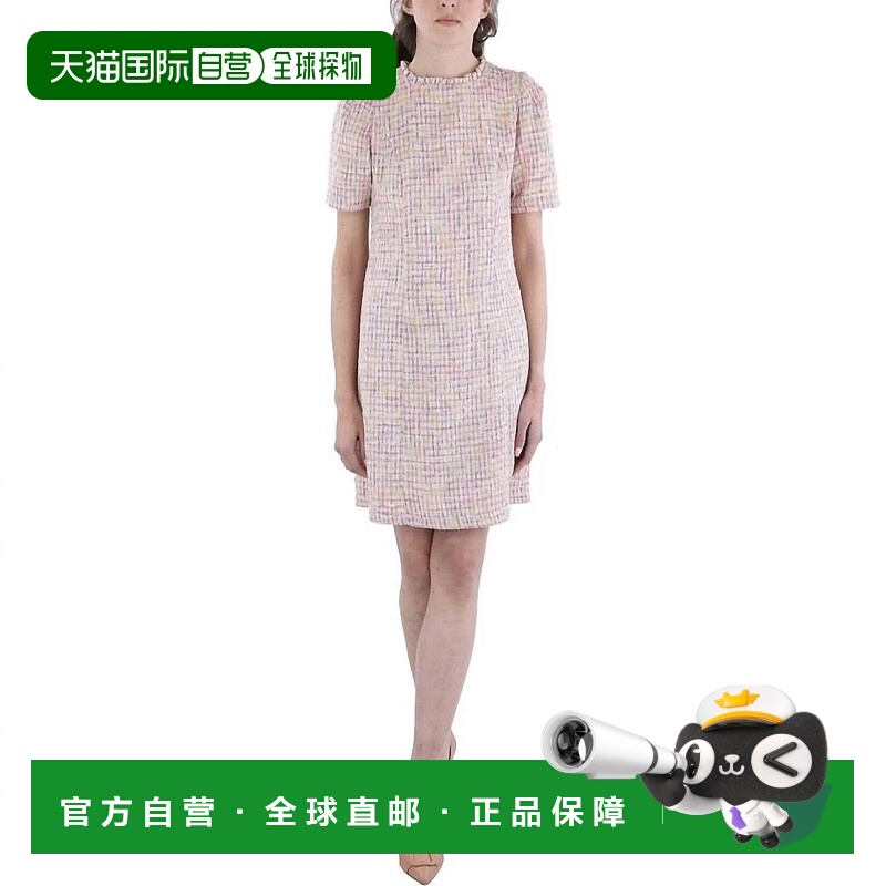 自营nanette lepore粉红色金属花呢迷你连衣裙 美国奥莱直发