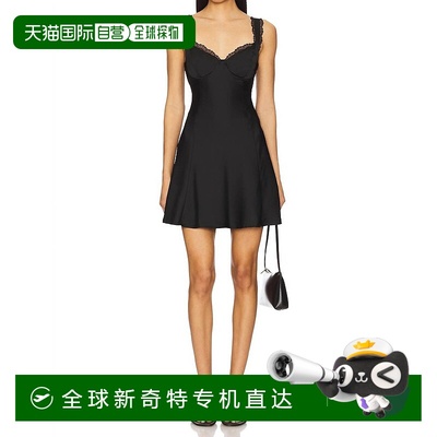 自营 astr the labelAlva蕾丝镶边迷你连衣裙，黑色 【美国奥莱】