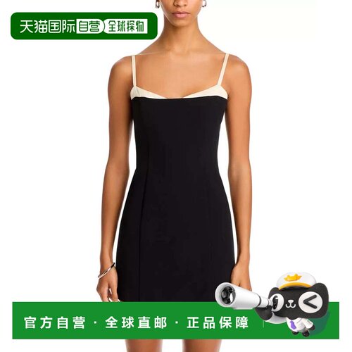 自营French Connection Azra撞色迷你连衣裙女士黑色甜心领FTS153