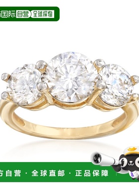 自营 14 克拉黄金 Ross-Simons CZ 3 石戒指 - 白色 美国奥莱直发