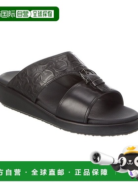自营 salvatore ferragamoFerragamo Murray 皮革凉鞋 - 黑色 美
