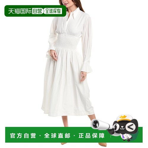 自营Faithfull The Brand Cervo Silk-Blend Midi Dress - white