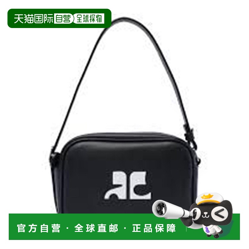 自营courreges灰色小牛皮翻新相机包-黑色 美国奥莱直发