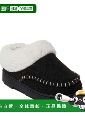 自营Dearfoams Women's Nyla Felted Plaid Moccasin Toe Clog Ho