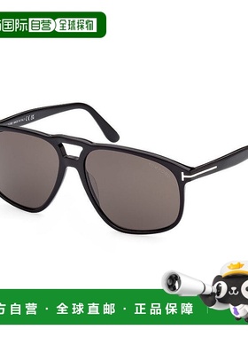 自营Tom Ford Sunglasses Aviator Full Rim, Shiny Black Frame