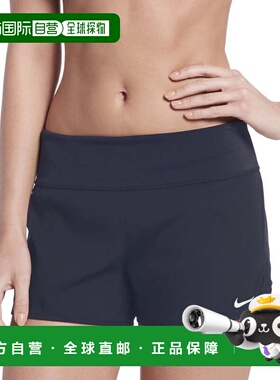 自营Nike Solid Element板短裤女款蓝色弹力高腰DSGL1018-蓝色 美