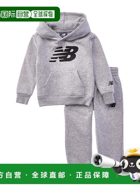 自营New Balance 2pc Fleece Hoodie & Jogger Set - grey 美国奥