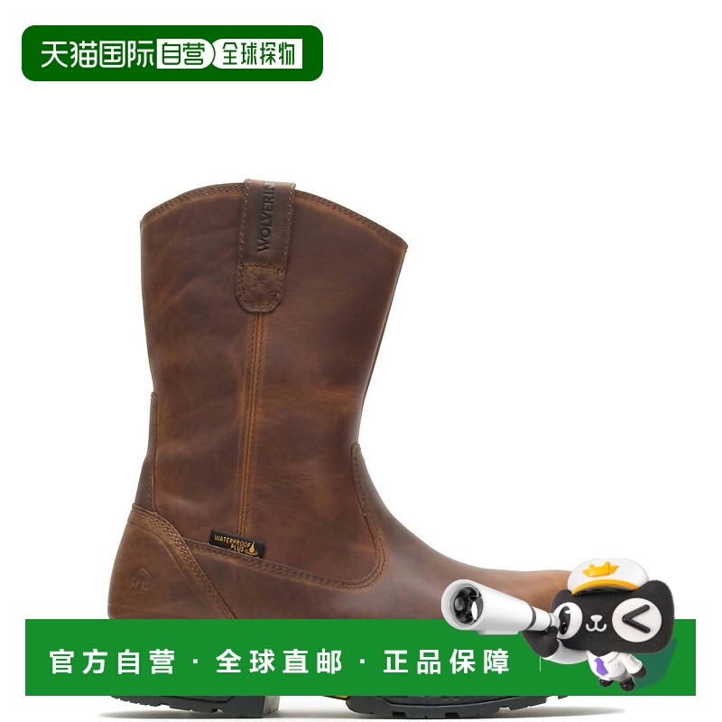 自营wolverine男式Hellcat Well防水复合鞋头工作靴-烟草 美国奥