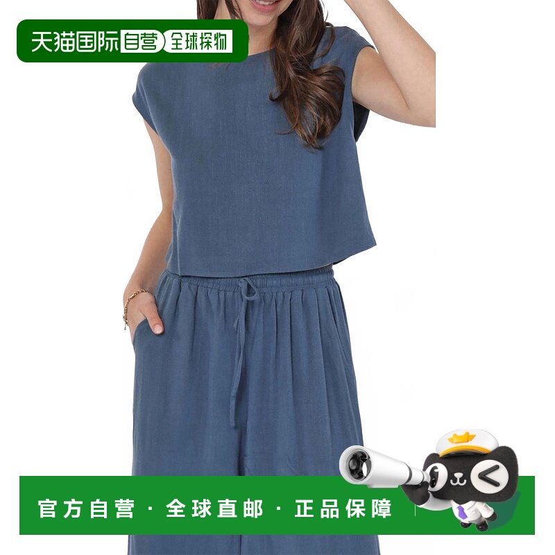 自营sadie & sageSugarloaf Linen Top In Indigo - indigo 美国