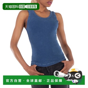 自营 Agolde女式靛蓝花罗纹针织背心-靛蓝 美国奥莱性感直发吊带
