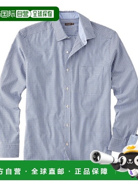 自营 J.McLaughlin格子Gramercy梭织衬衫-蓝色/白色 美国奥莱直发