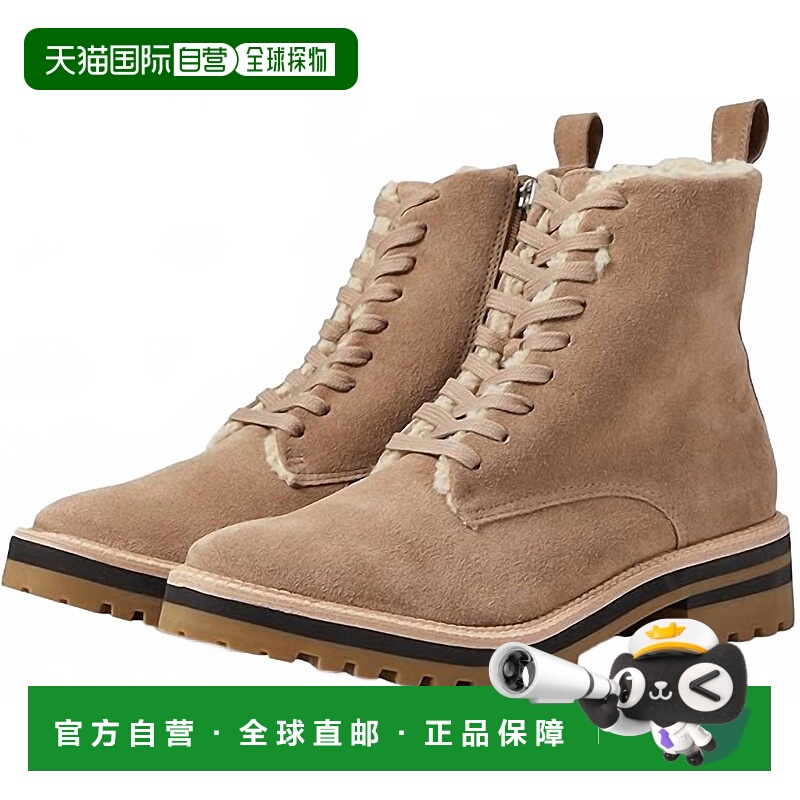 自营kaanasTaupe-Tape女式罗马尼亚系带战斗靴 美国奥莱直发