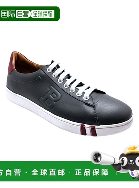 自营 Bally Asher 6217401 男式深灰色小牛皮纯色皮革运动鞋 尺码