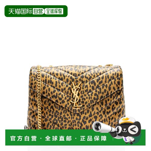 自营Saint Laurent Leopard Matelasse小牛皮Monogram LouLou小肩