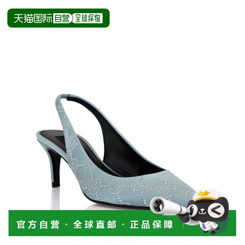 自营philipp plein缎面Slingback Shoes Low Heels Monogram Stra