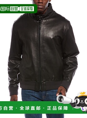 自营Vince Harrington Leather Bomber Jacket - black 美国奥莱