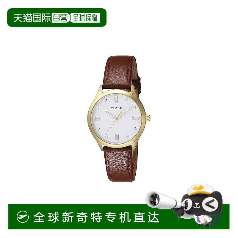 自营 Timex主街现代易读皮革手表-棕色 【美国奥莱】直发天美时
