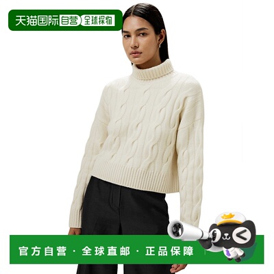 自营lilysilkCable Knit Cashmere Turtleneck Sweater for Women
