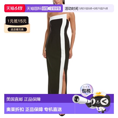 自营Milly Garcelle Strapless Asymmetric Column Gown - black