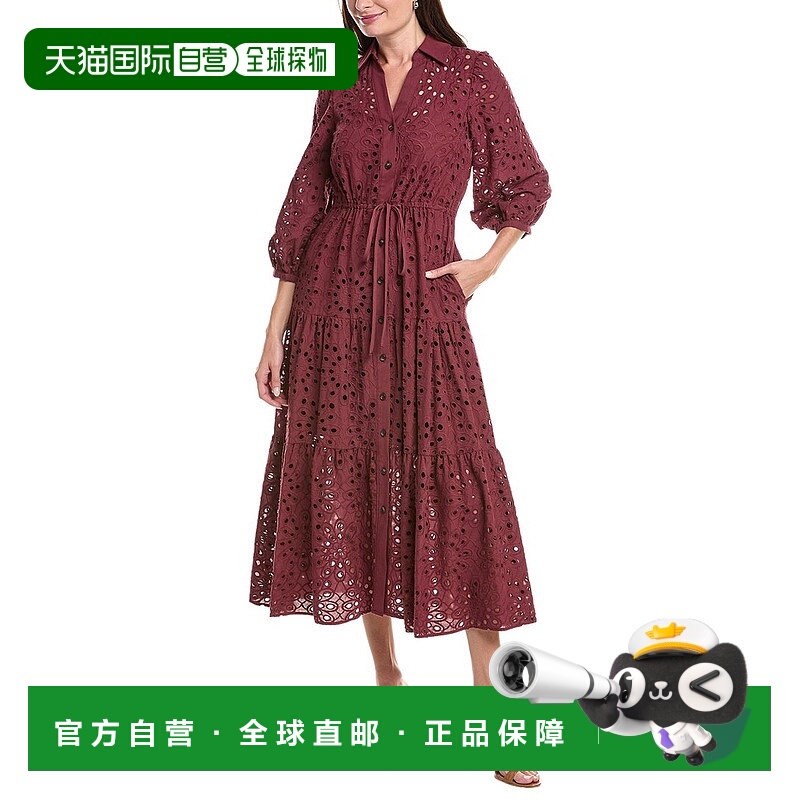 自营Julia Jordan小眼Maxi衬衫连衣裙-红色 美国奥莱直发