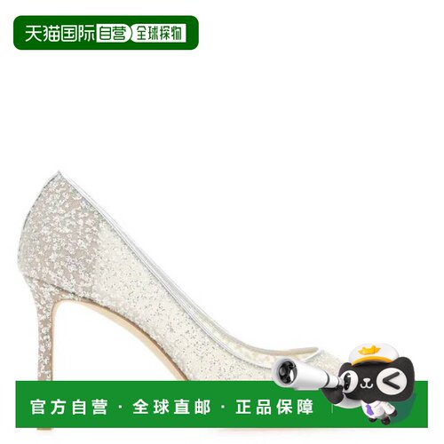 自营Jimmy Choo romi 85闪光雪白金属高跟鞋-银色/银色 美国奥莱