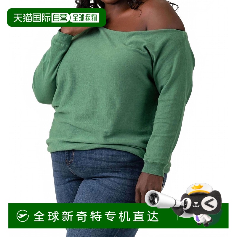 自营 minnie roseCotton Cashmere Off-The-Shoulder Sweater - P