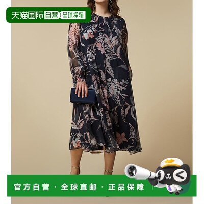 自营 marina rinaldi八月-午夜蓝 美国奥莱直发连衣裙