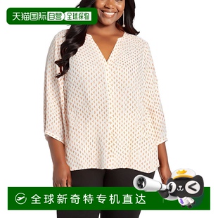Chez 自營(yíng) nydj更多女式 雪紡紐扣前襯衫 美國(guó)奧萊直發(fā) Geo