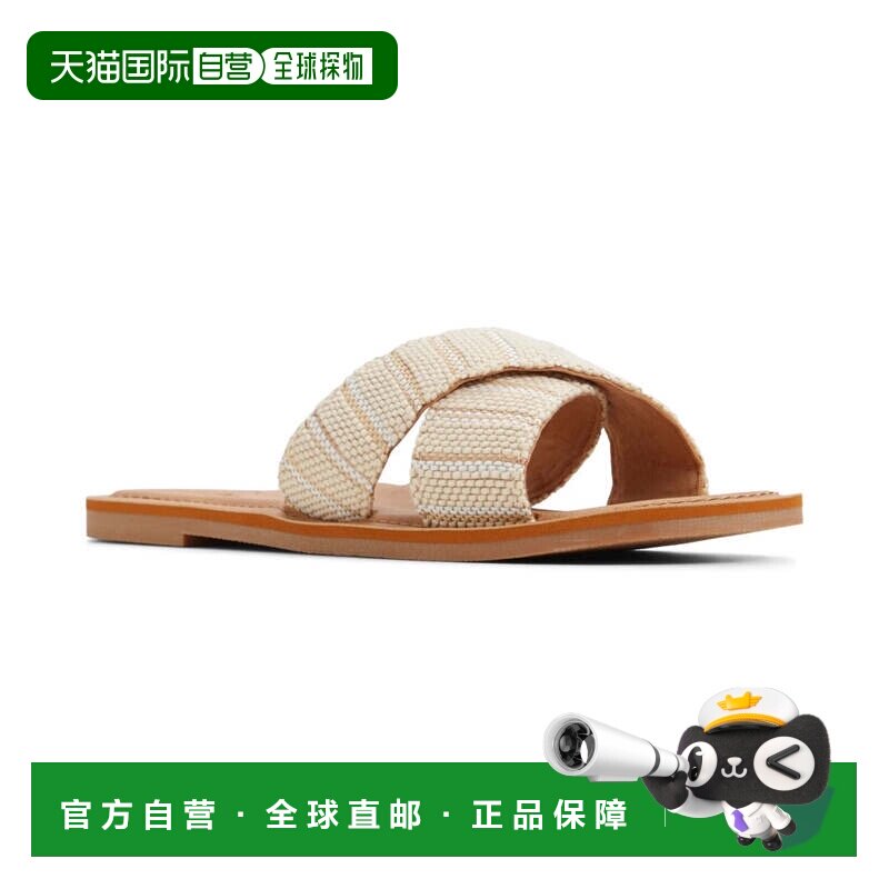自营Roxy Andreya 81828-271凉鞋女拉菲亚米色露趾拖鞋FROG816-米