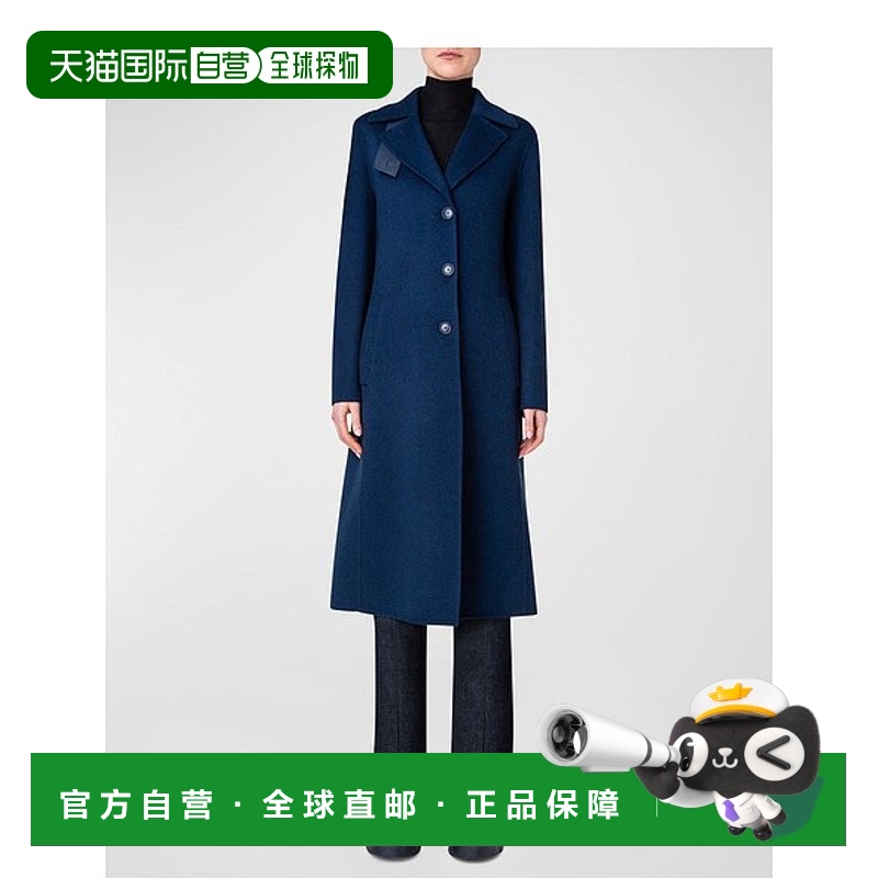 1h可退 【美国直邮】Akris 女士双面羊毛外套 真皮领 时尚保暖 适