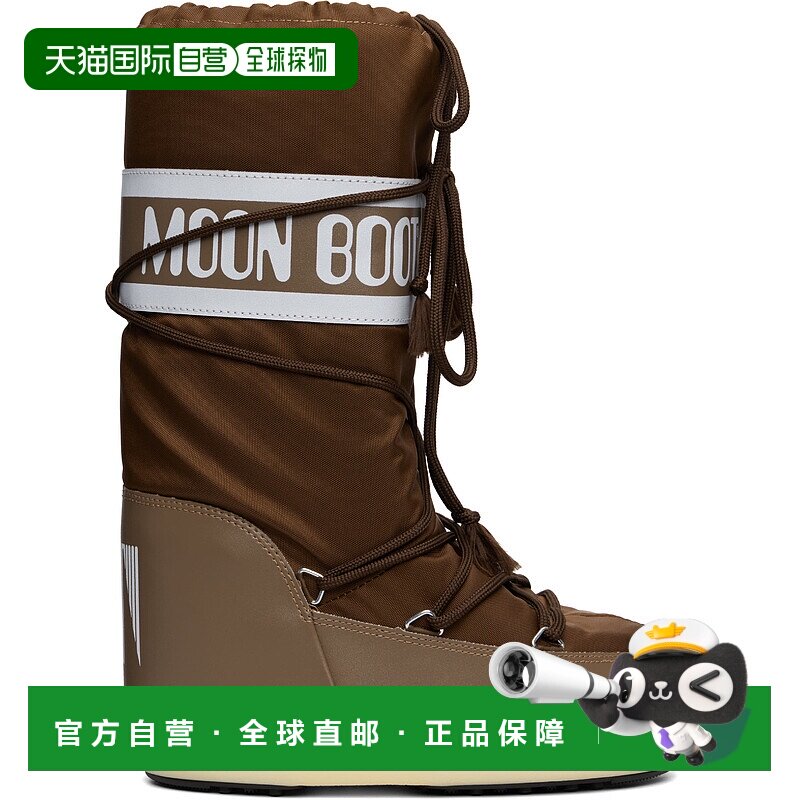 香港直邮潮奢 moon boot 月亮靴 男士 棕色 Icon Nylon 中筒靴 80
