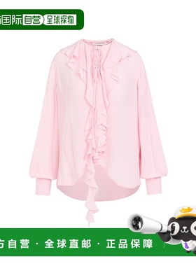 自营 victoria beckham浪漫兰花丝绸衬衫-粉红色 美国奥莱直发