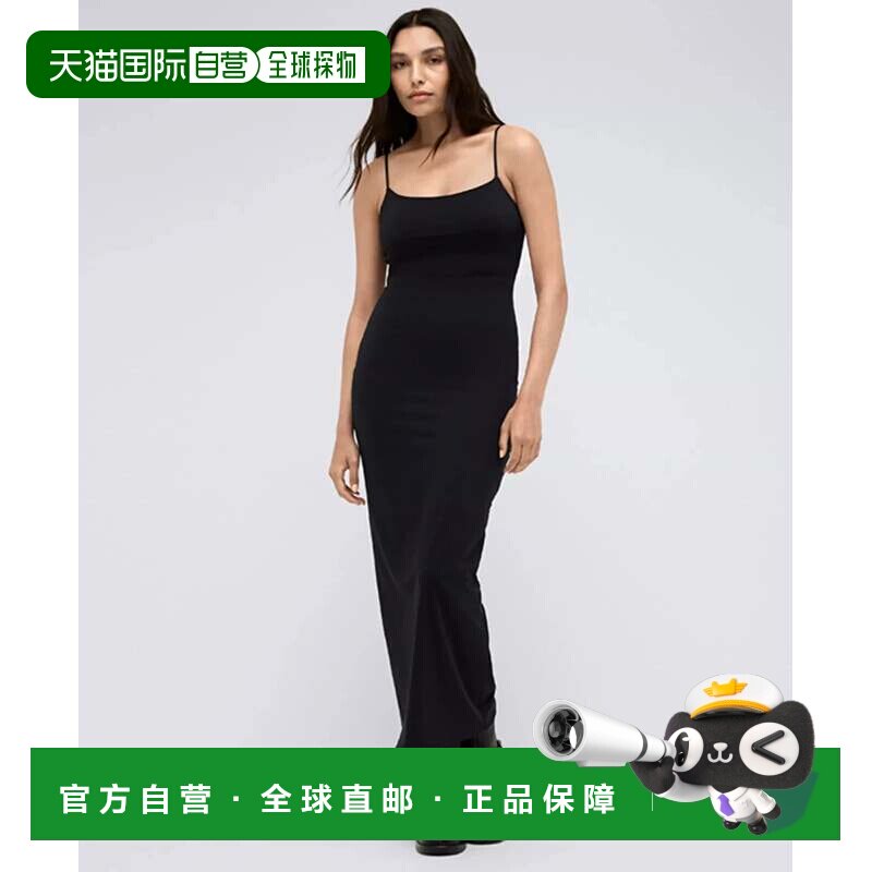 自营Kenneth Cole防滑连衣裙女式黑色内置胸罩勺领运动服PAL97-黑