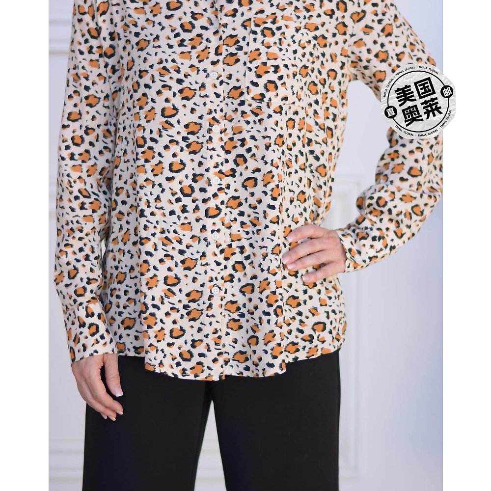velvet heart米色豹纹 olivine 豹纹秋款衬衫 米色豹纹 【美国奥