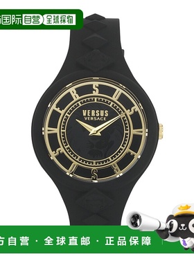 自营 versus versaceFire Island 铆钉表带腕表 - 黑色/黑色/黑色