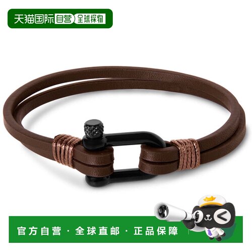自营Bruno Magli Mens Paneled Leather Bracelet, Mahogany - br