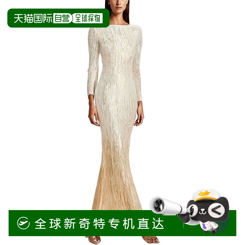 自营 eliza j女式亮片涤纶晚礼服-金色组合 【美国奥莱】直发
