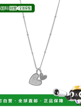 自营 adornia抗变色镀银珍珠母心形吊坠项链-白色 美国奥莱直发