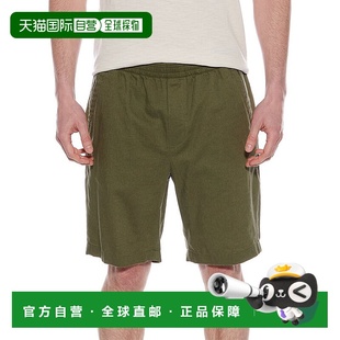 美国奥莱直发休闲裤 自营 绿色 亚麻混纺短裤 Vince