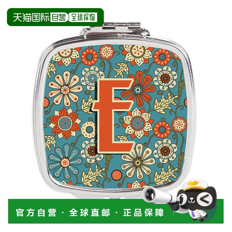 自营 Carolines Treasures CJ2012-ESCM 字母 E 花复古蓝色正品