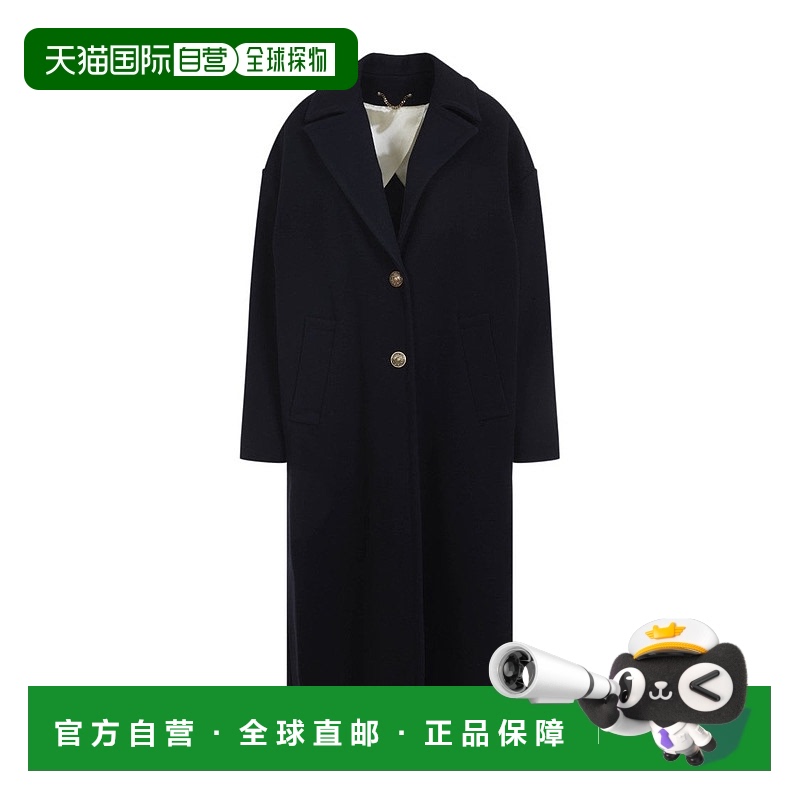 自营 golden gooseDark Blue Wool Cocoon Coat - black 美国奥莱