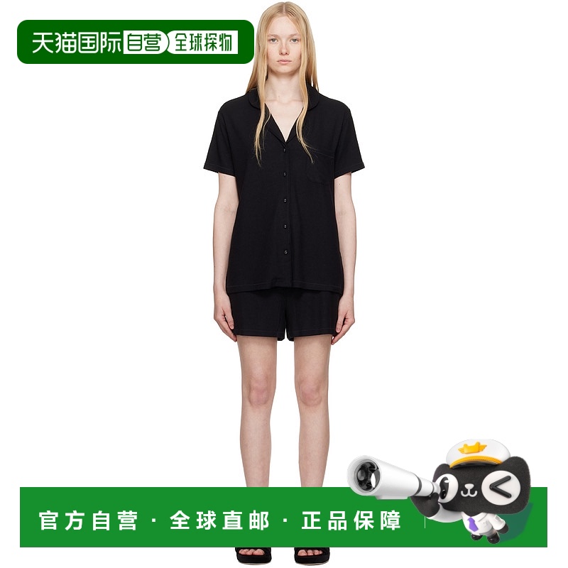 1h可退 香港直邮潮奢 SKIMS 女士 黑色 Soft Lounge Short 睡衣套