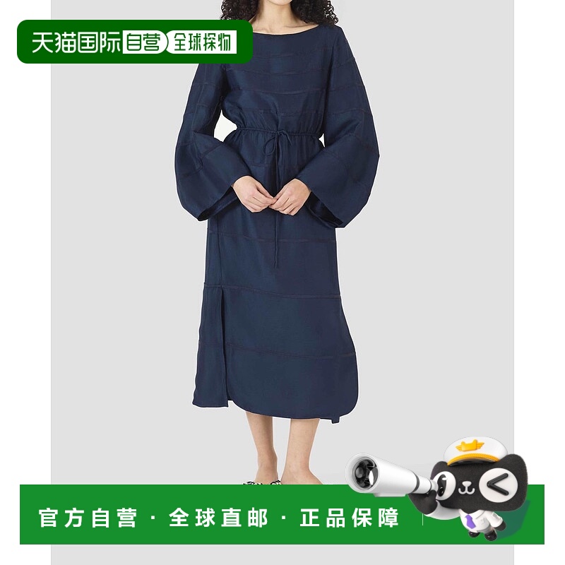 自营 rosie assoulin缎带咖啡色海军蓝连衣裙-海军蓝 美国奥莱直