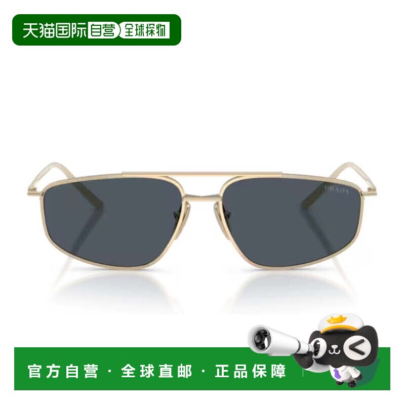 自营prada金色PR C51S几何金属太阳镜-灰色 美国奥莱直发