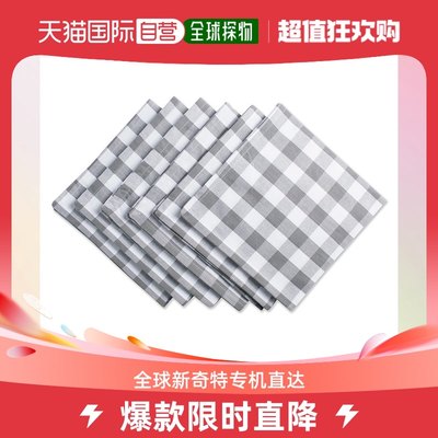 DII Checkers Tabletop Napkin (Set of 6) - grey 【美国奥莱】